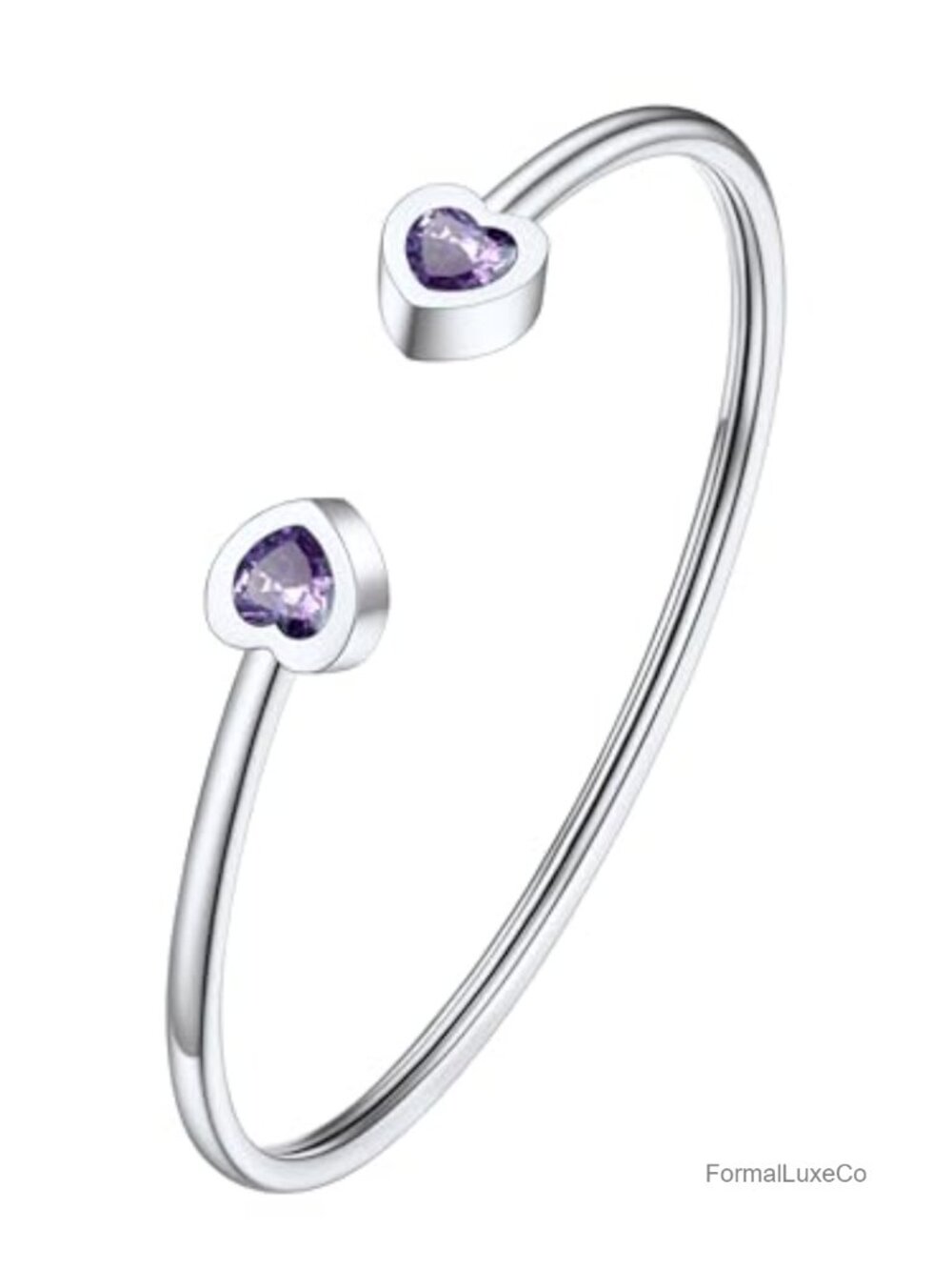 Stainless Steel Adjustable Cuff Birthstone Bracelet with Gift Box